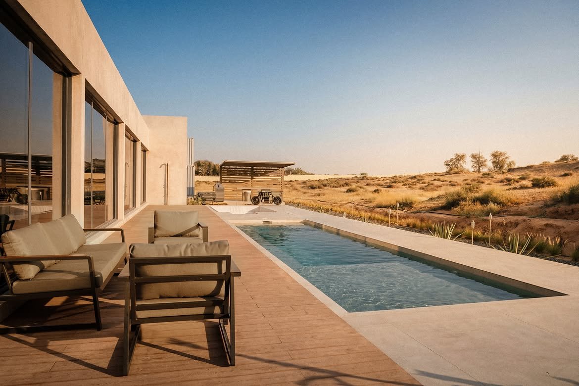 The pool deck