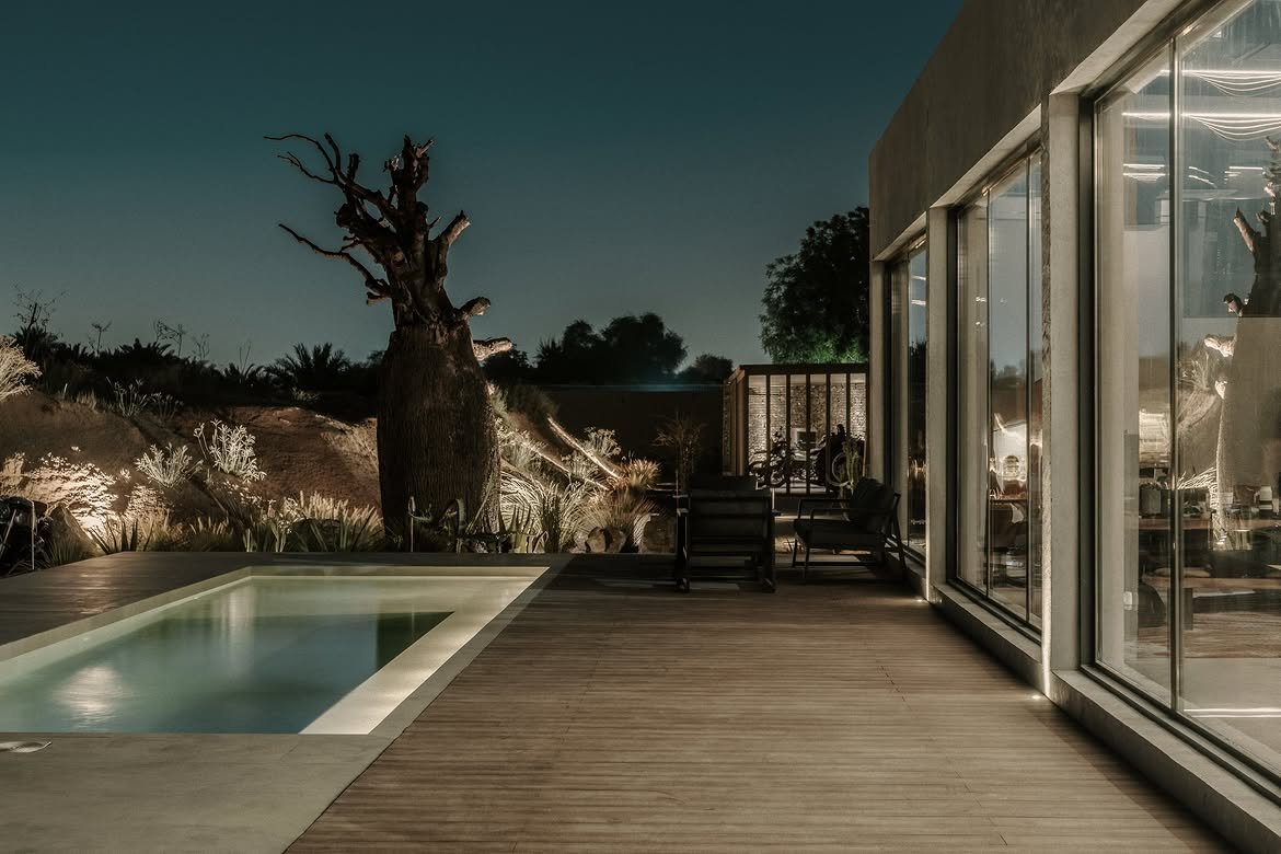 The fire pit after dark